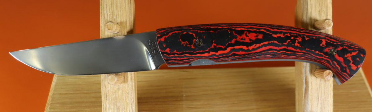 Couteau fat carbone rouge / lame Ice Blade